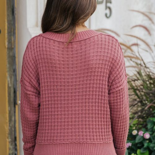 ruby crew neck waffle knit sweater 792199