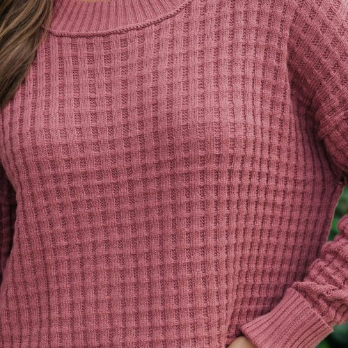 ruby crew neck waffle knit sweater 898452