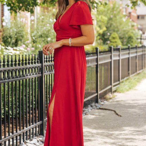 showstopper red slit maxi dress 355434