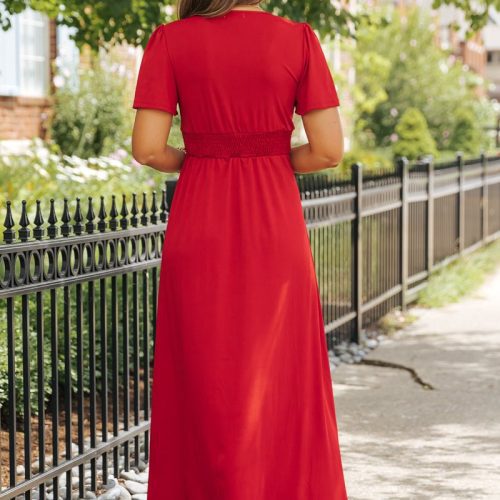 showstopper red slit maxi dress 503326