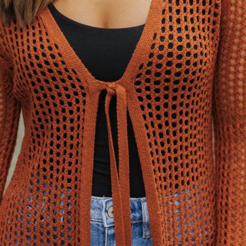 sienna open front fishnet cardigan 762554