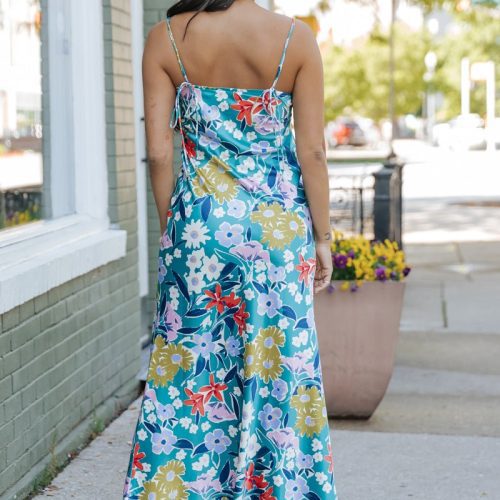 silky green floral maxi dress 479059