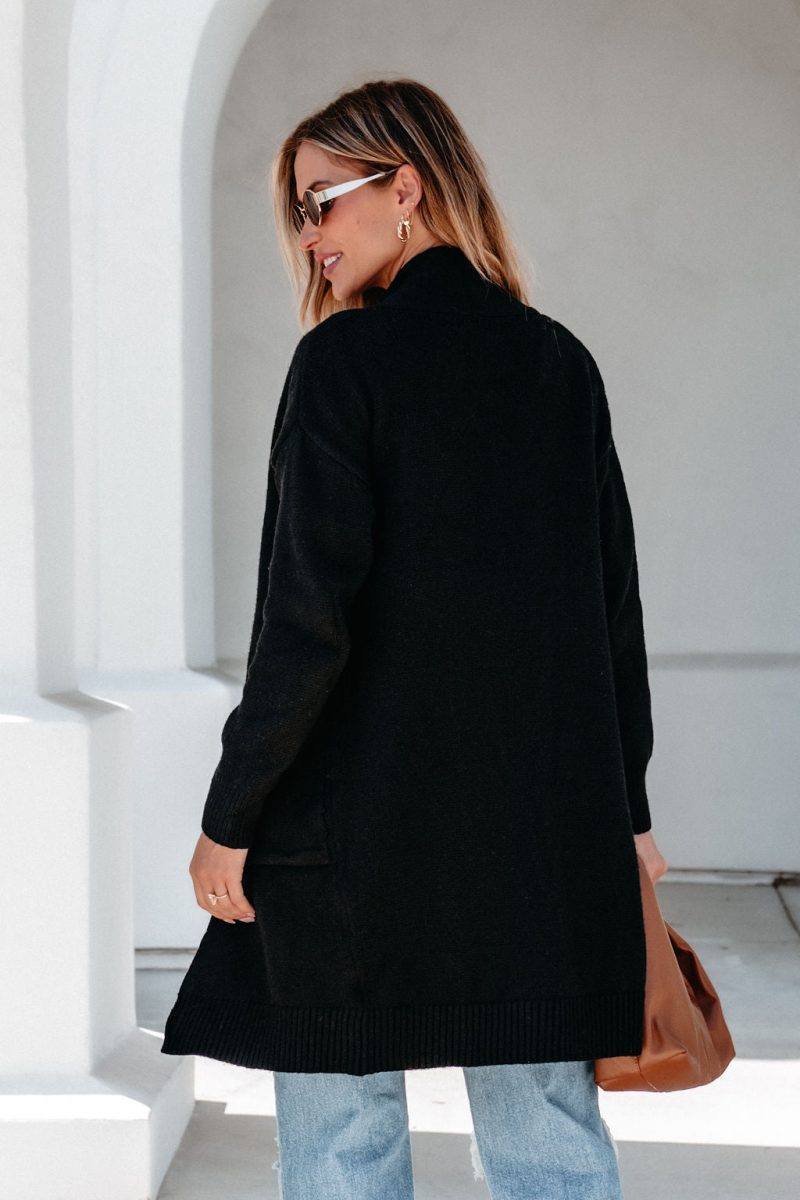 solid black oversized duster cardigan 952824