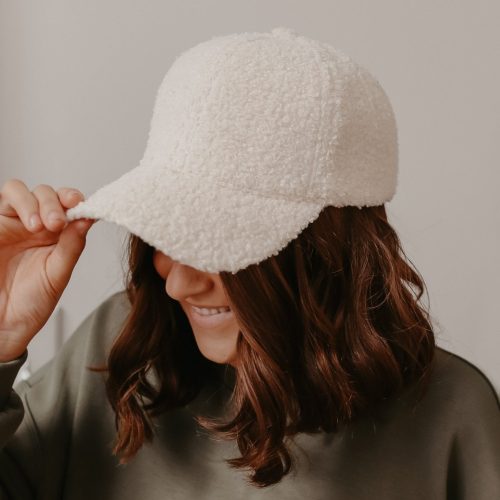 solid cream sherpa baseball cap 119137