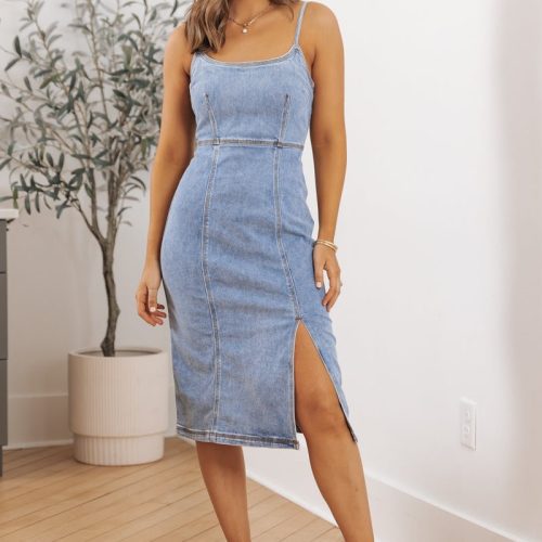 steve madden giselle denim midi dress 270749