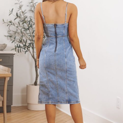 steve madden giselle denim midi dress 967461