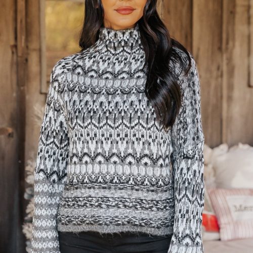 steve madden grey fair isle indie sweater 133480