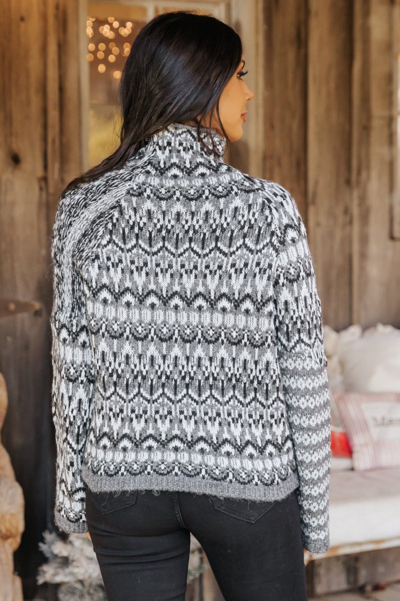 steve madden grey fair isle indie sweater 389497