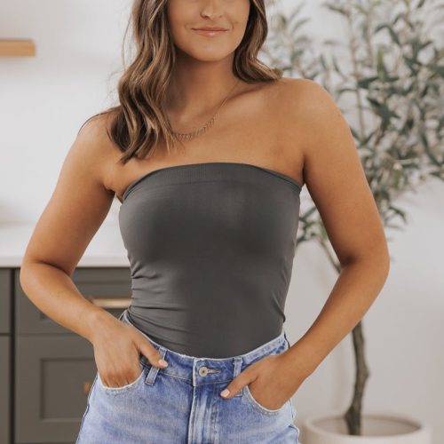 stretchy basic strapless bodysuit 803004