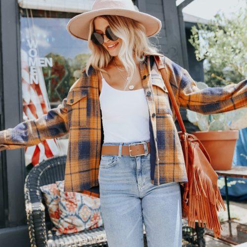 sundance navy orange plaid shacket 494945