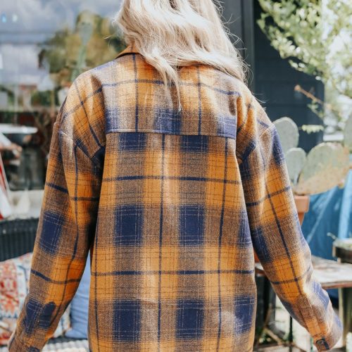 sundance navy orange plaid shacket 902750