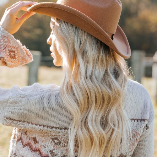 tan faux suede belted cowboy hat 166779