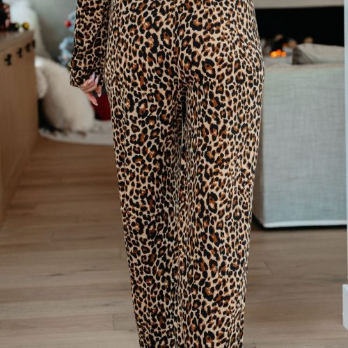 tan leopard print pajama set 803723