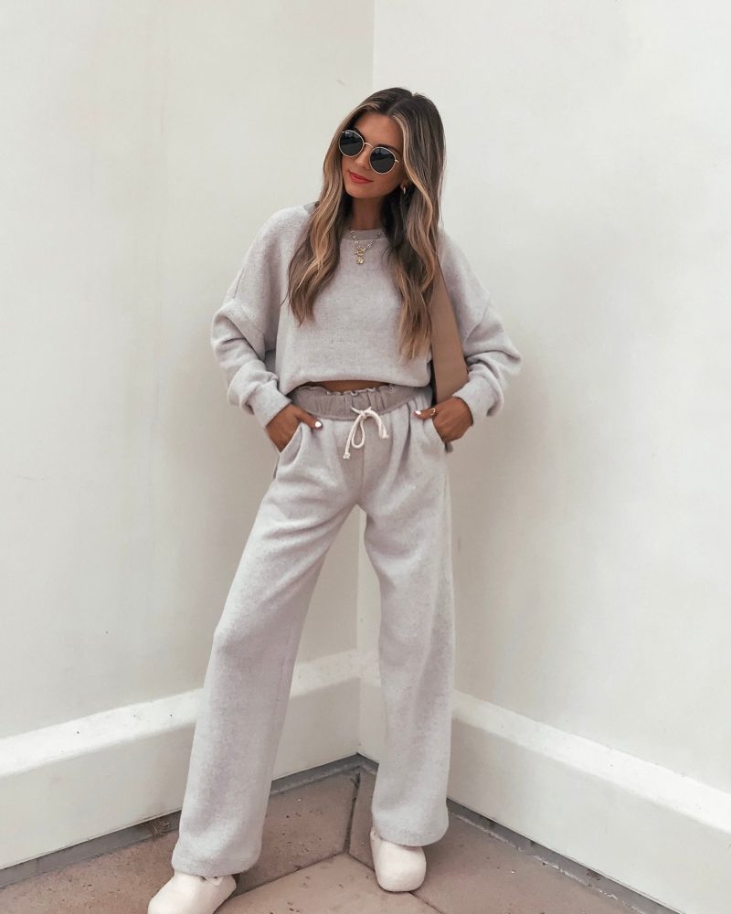 taupe brushed lounge sweatpants 220263