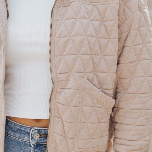 taupe quilted bomber jacket 792588