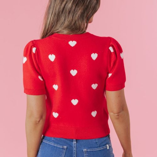 the love everlasting red heart sweater 378685