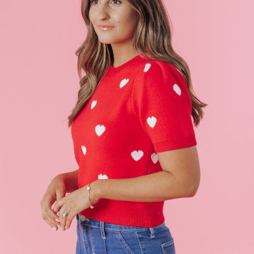 the love everlasting red heart sweater 407137