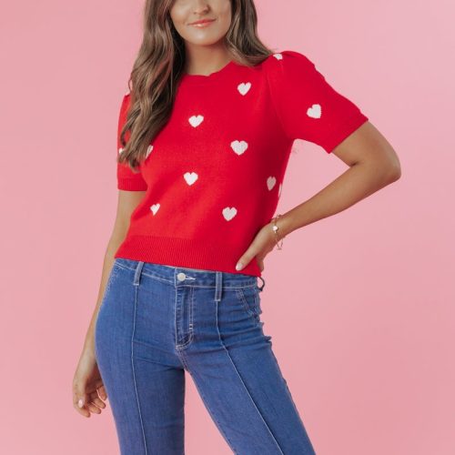 the love everlasting red heart sweater 505835