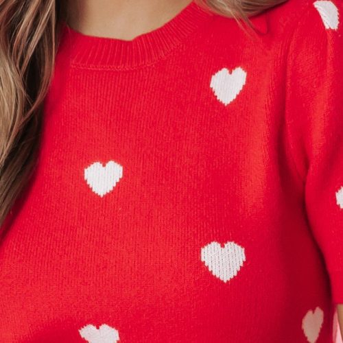 the love everlasting red heart sweater 664848