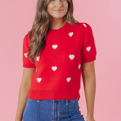 the love everlasting red heart sweater 791701