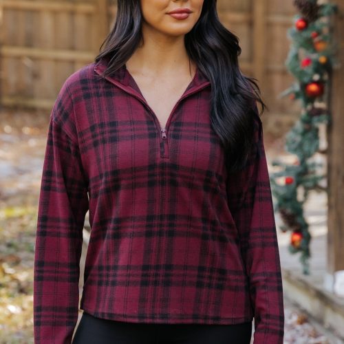 thread and supply amani plaid zip pullover 176206