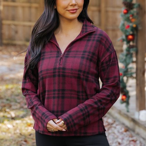 thread and supply amani plaid zip pullover 571294