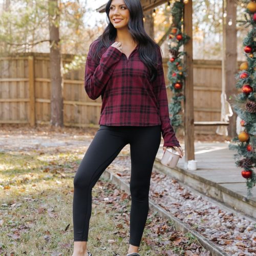 thread and supply amani plaid zip pullover 641248