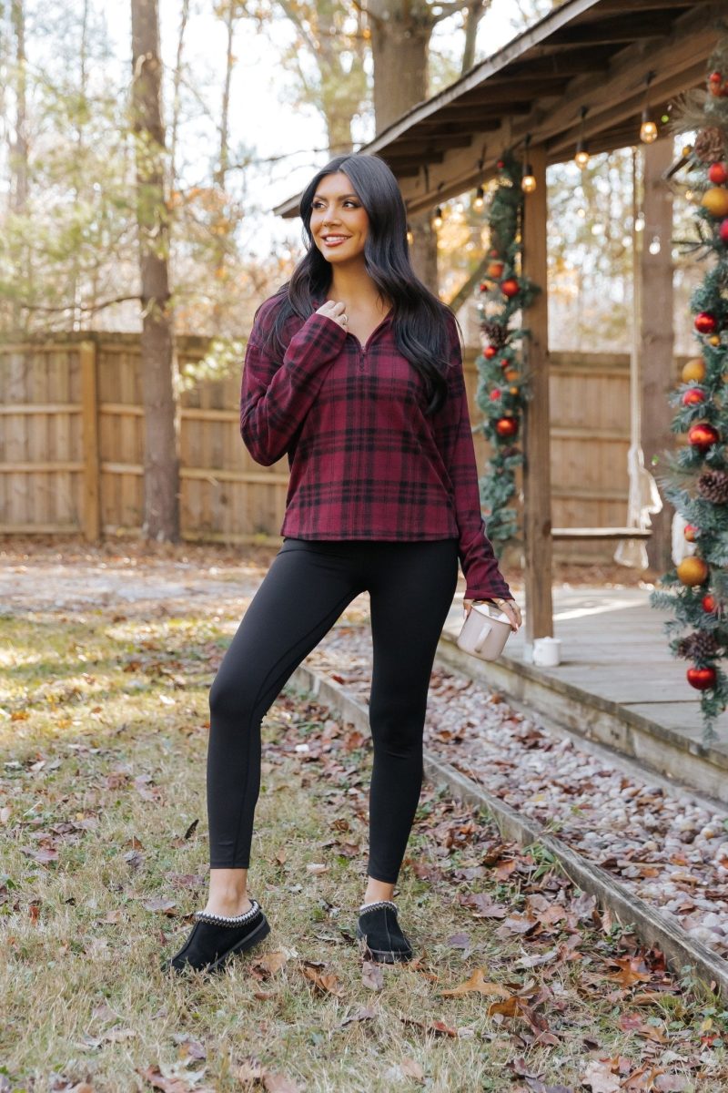 thread and supply amani plaid zip pullover 641248