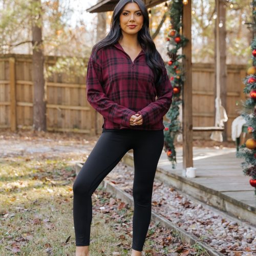 thread and supply amani plaid zip pullover 736534