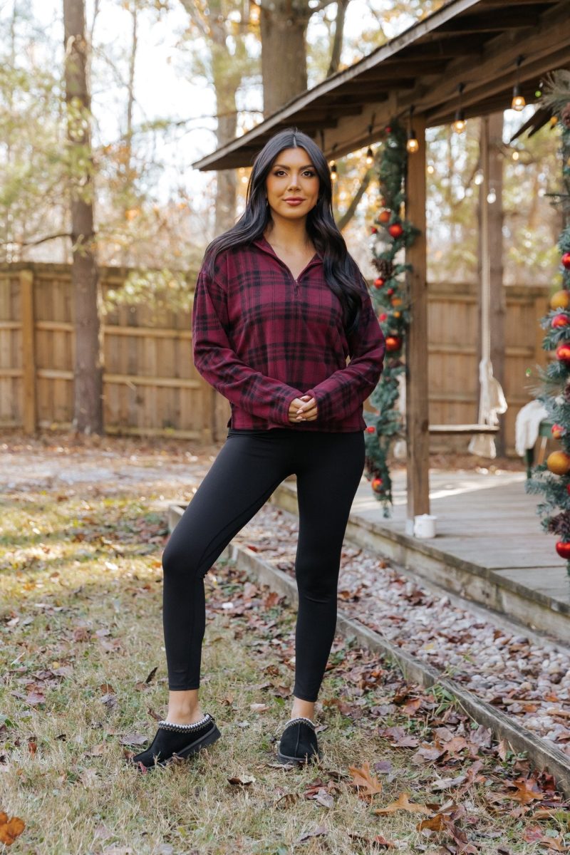 thread and supply amani plaid zip pullover 736534