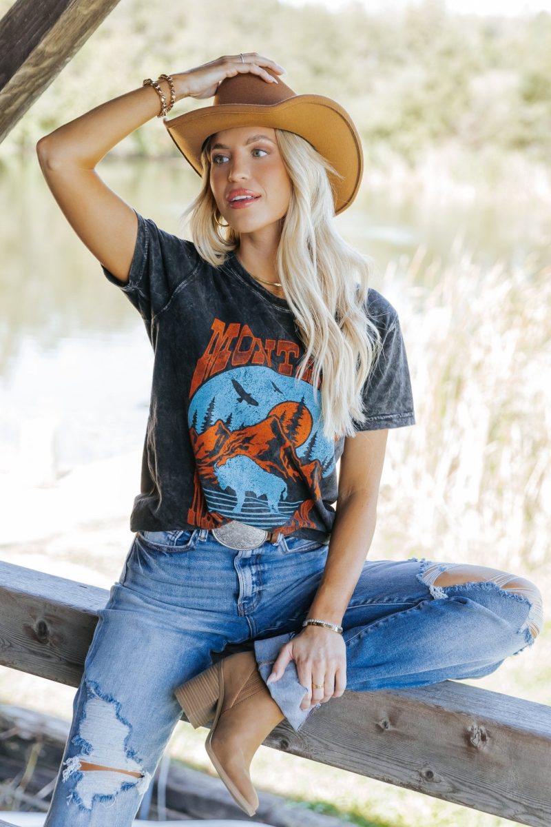 vintage charcoal montana graphic t shirt 907252