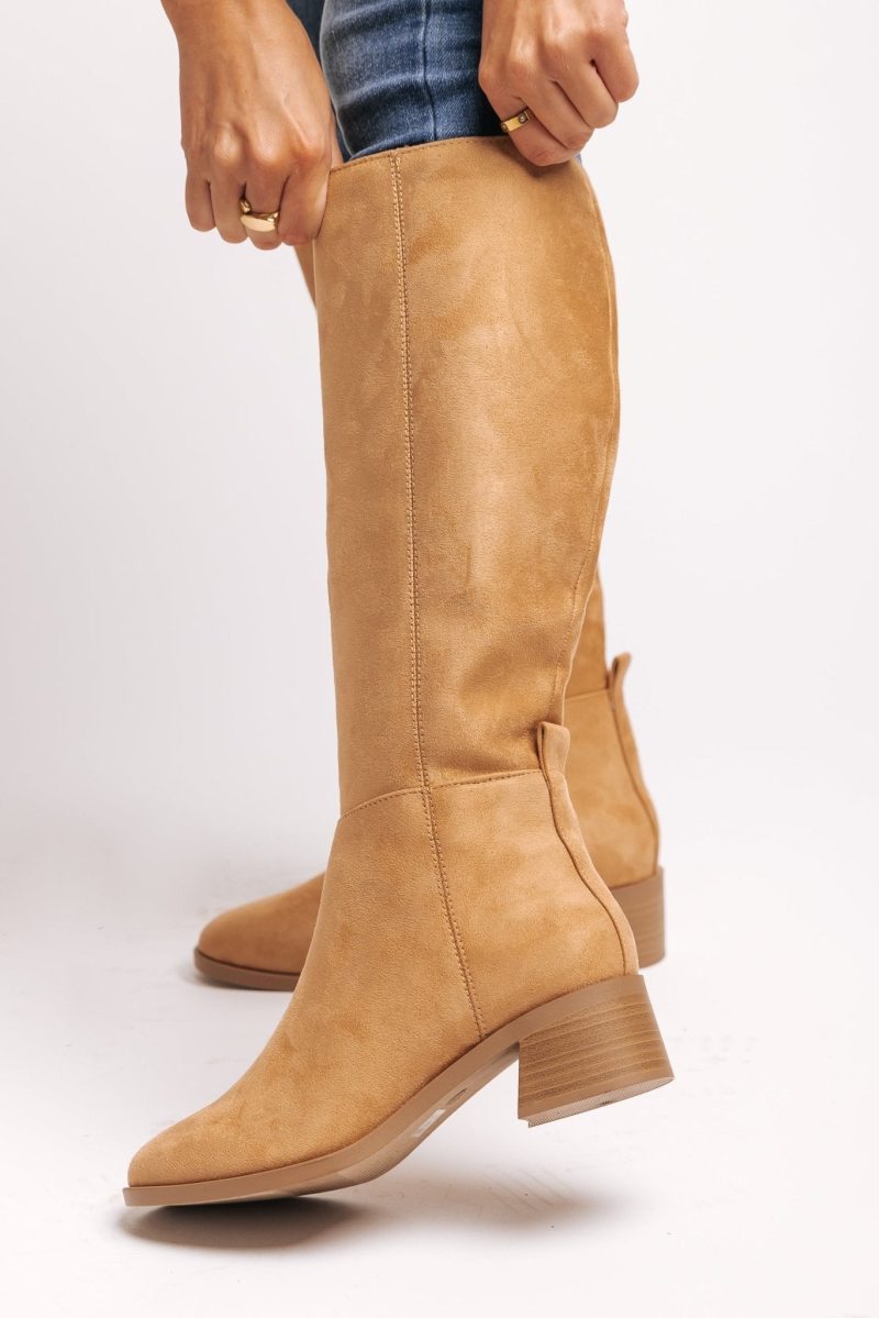 vintage tan suede knee high boots 323763