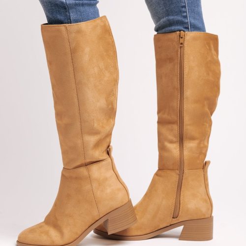 vintage tan suede knee high boots 449181