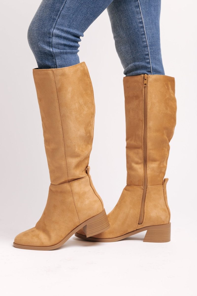 vintage tan suede knee high boots 449181