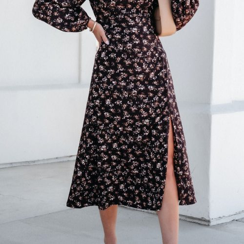 waiting for you floral slit midi dress 695612