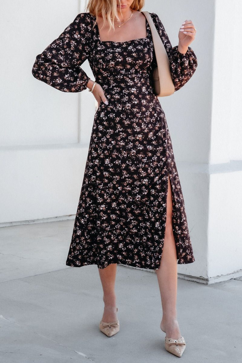 waiting for you floral slit midi dress 695612