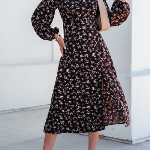 waiting for you floral slit midi dress 890922