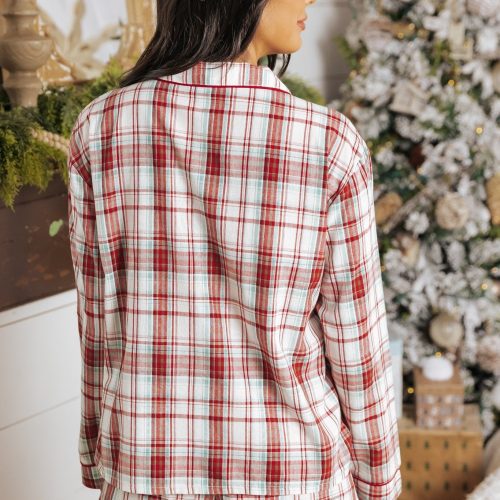 waking up multi red plaid shirt shorts set 413169