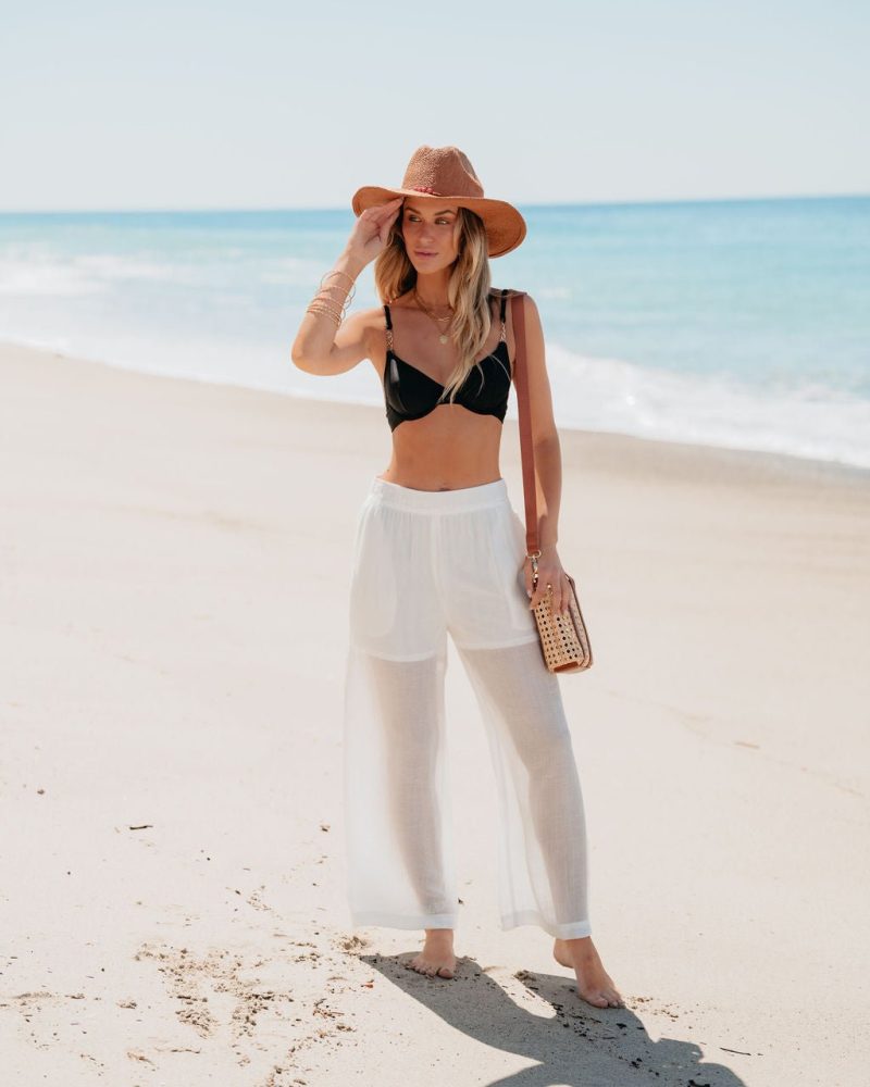 white high waisted cropped wide leg pants 414600