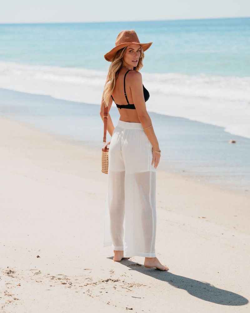 white high waisted cropped wide leg pants 449459