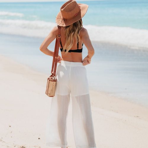 white high waisted cropped wide leg pants 775039