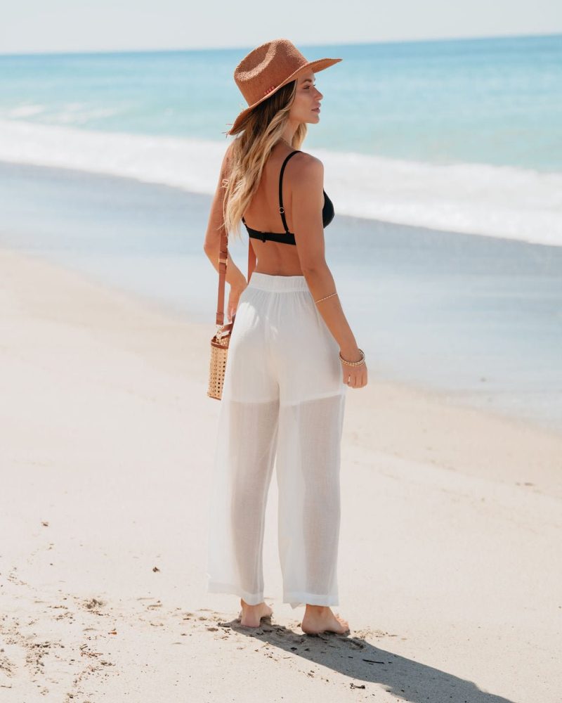 white high waisted cropped wide leg pants 998491