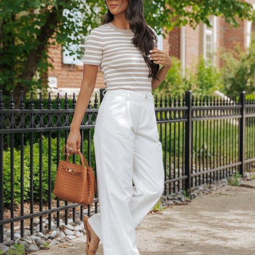 white mid rise pleated wide leg pants 929765