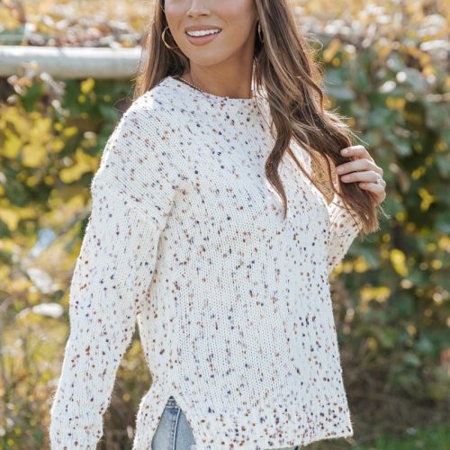 white multi color pom pom pullover sweater 436790