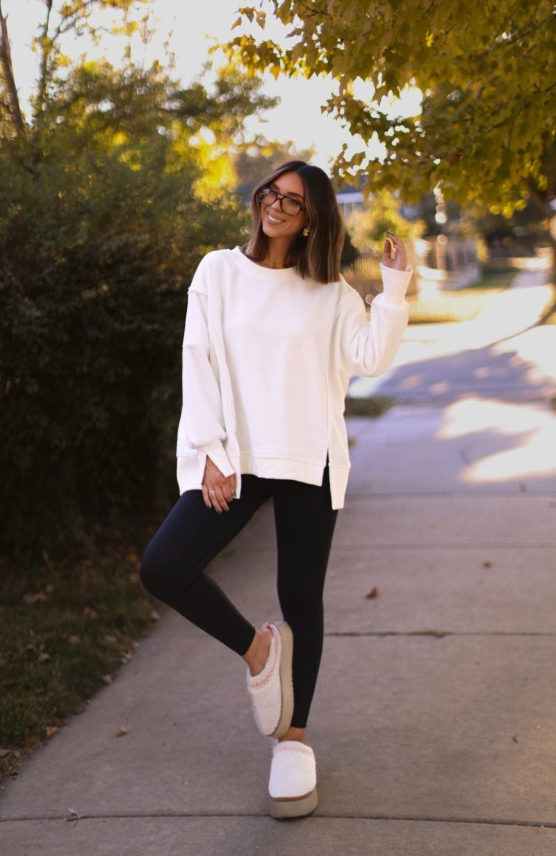 white seam detail pullover sweatshirt 341412