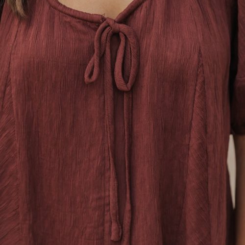 wine textured boho blouse 397796