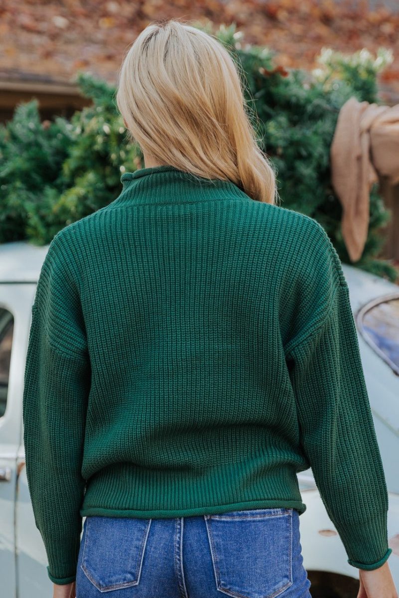 winter wonderland green mock neck sweater final sale 222270