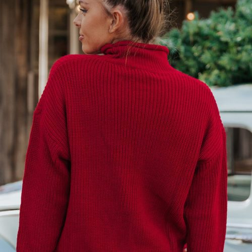 winter wonderland red mock neck sweater final sale 369146